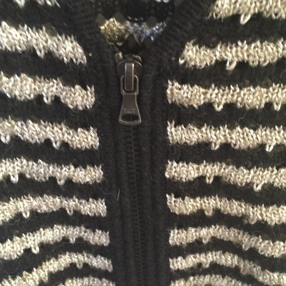 LOFT Silver and black zip up sweater - Picture 5 of 5